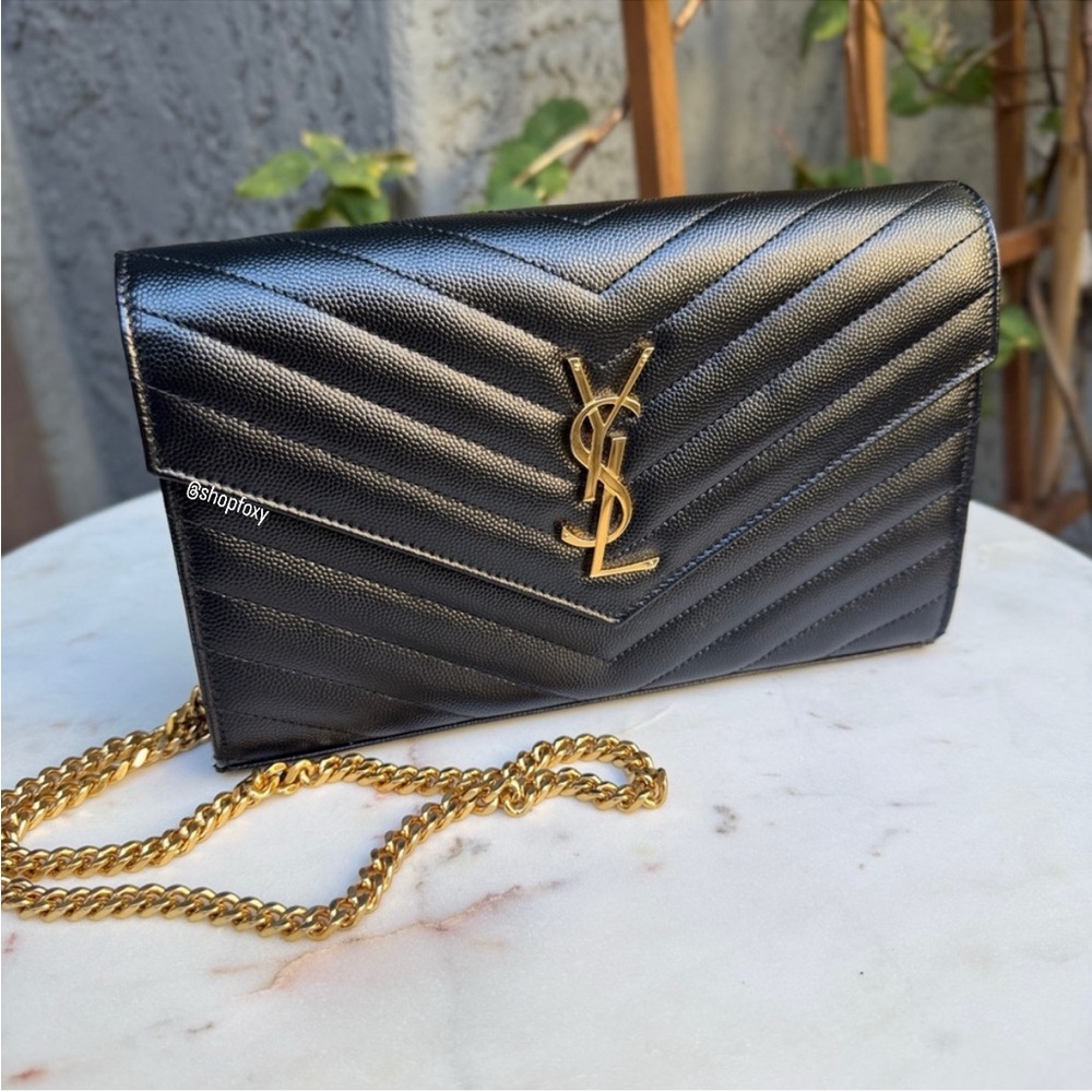 Saint Laurent Cassandre Matelassé Envelope Chain Wallet Crossbody - Picture 3 of 16